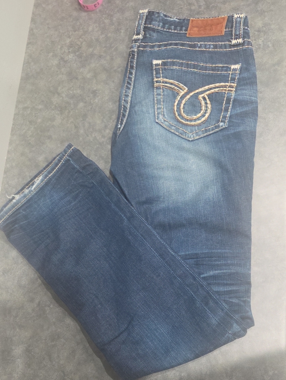 29L Big Star Women's Dark Blue  Jeans with Contrast Stitching